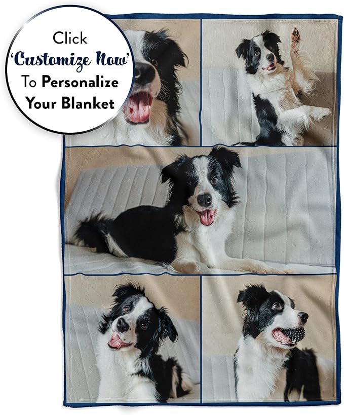 Ships Next Day, Custom Blanket with Picture - Printed in USA, Personalized Photo Blanket (Fleece – 50x60)