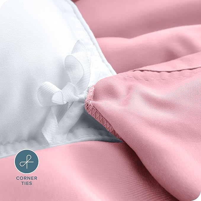 Bare Home Bedding Duvet Cover California King Size - Premium 1800 Super Soft Collection - Lightweight, Cooling - Soft Breathable Bedding Duvet Cover (Cal King, Light Pink)