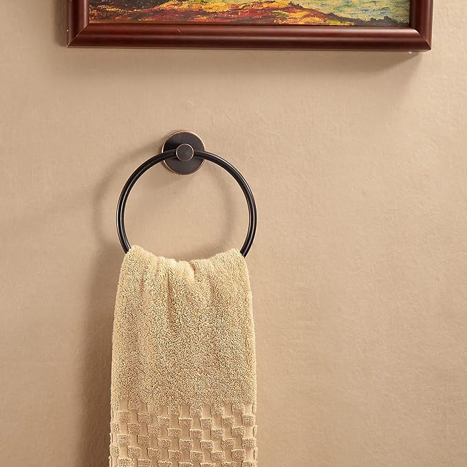 WINCASE Toilet Paper Holder Towel Holder, Oil Rubbed Bronze Bathroom Hardware Set, Hand Towel Ring Toilet Paper Roll Holder Wall Mount, Rustic Farmhouse Rustproof Stainless Steel Bathroom Accessories