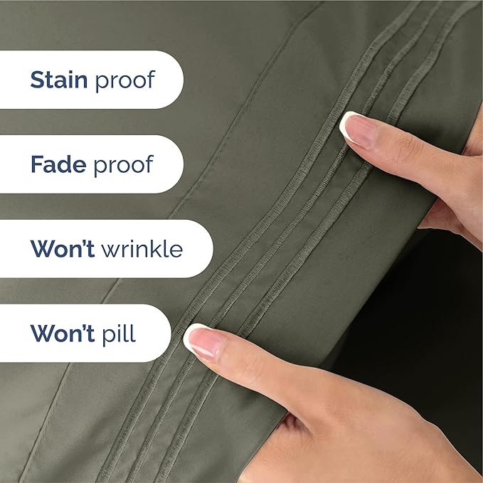 Split King Size 5 Piece Sheet Set - Extra Soft, Breathable And Cooling Sheets - Hotel Luxury Bed Sheets for Women & Men - Deep Pockets, Easy-Fit & Wrinkle-Free Sheets - Dark Taupe Oeko-Tex Bed Sheets