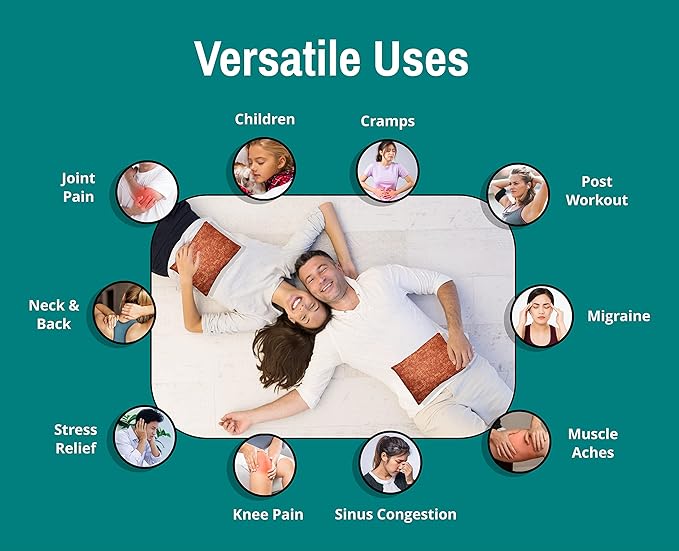 Microwavable Corn Filled Heating Pad and Cold Pack/Washable 100% Cotton Cover (Cross Hatch - Rust, 7.5in W x 11in L)