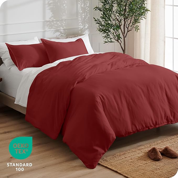 Bare Home Bedding Duvet Cover California King Size - Premium 1800 Super Soft Collection - Lightweight, Cooling - Soft Breathable Bedding Duvet Cover (Cal King, Rosewood)