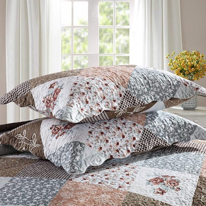 HoneiLife Oversized King Bedspreads 120x120-3 Pcs California King Quilt, Extra Large Quilt Sets All Season Use,Rustic Bedding Sets King Size,Reversible Coverlet Lightweight Microfiber Bed Quilts