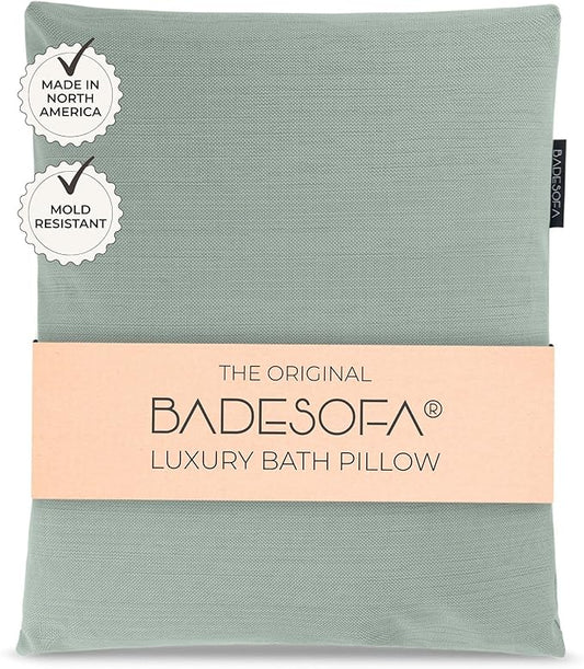 BADESOFA® Luxury Bathtub Pillow L - Large Bath Pillow for Therapeutic Neck and Back Support Quick-Drying - Washable Full Body Bath Tub Cushion - Luxury Spa Cushion in Green