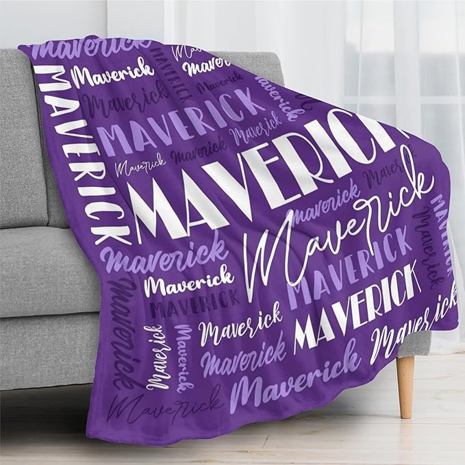 Name Blanket Personalized Blanket for Adult Kids Flannel Customize Throw Blanket Custom (Color 17, 40 x 50 Inches)