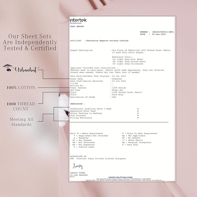 URBANHUT 1000 Thread Count Egyptian Cotton Full Size Sheet Set 4 Pc Bed Sheets, Soft & Breathable, Luxury Hotel Sheets Fits 16" Elasticized Deep Pocket, Sateen Weave, Solid - Blush Pink