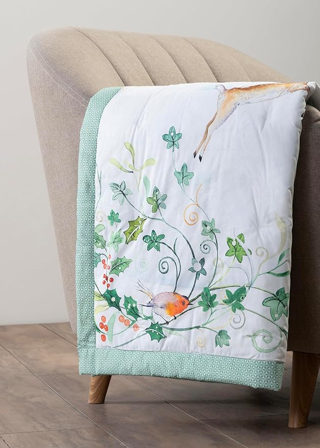 Maison d' Hermine Throw Blanket for Couch Lightweight Soft Warm Breathable Cotton Throw Blankets for Bed Girls Boys Women Men Gifts Sofa Travel Living Room Chair Bedding (50"x60", Snowy World)