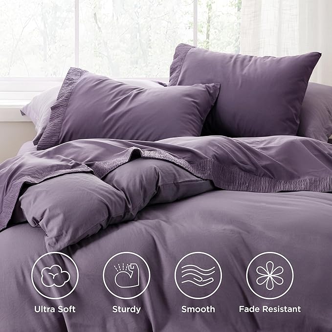 Bedsure California King Sheet Sets - 4 Pieces Soft Cal King Sheets - Breathable & Cooling - Hotel Luxury - Easy Care Polyester Microfiber Bedding for Women, Men, Dusty Purple