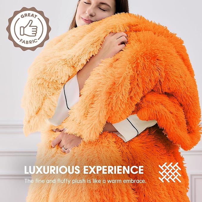 Heated Electric Blanket Queen–Faux Fur with Soft Thick SherpaWarm Winter Birthday Gifts for Women Grandma,Dual Control,10 Heat Settings,5 Time Settings, 84x90, Cocoa Brown