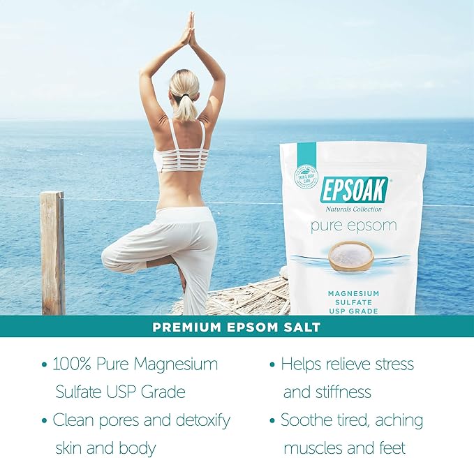 Epsoak Epsom Salt 4 lbs. USP Magnesium Sulfate (Qty. 2 x 2 lb. Bags)