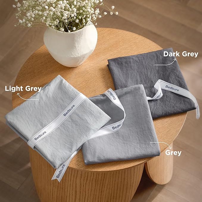 Bedsure Full Size Comforter Set, Grey Soft Prewashed Bedding for All Seasons, 3 Pieces GentleSoft™ Warm Down Alternative Bed Set, 1 Lightweight Comforter (82"x86") and 2 Pillowcases (20"x26")