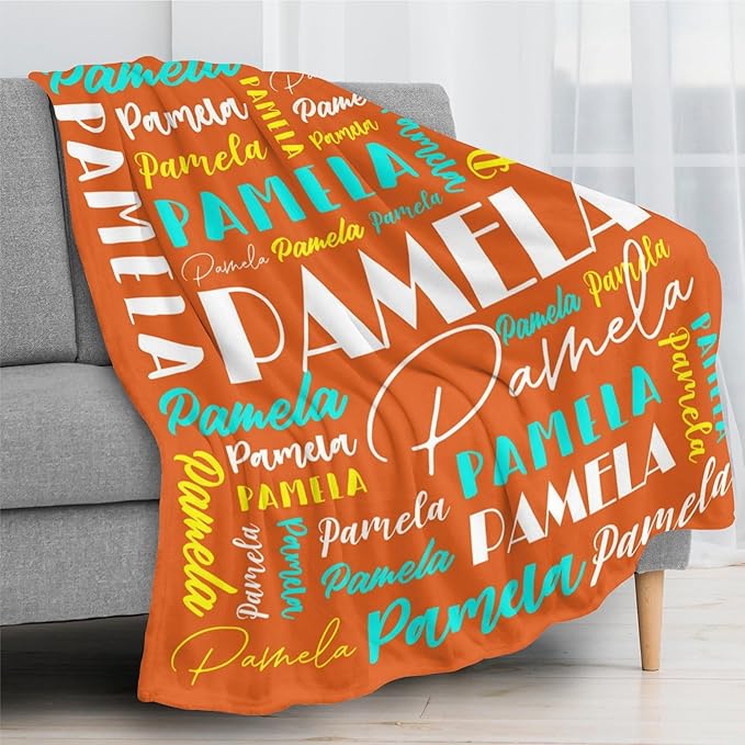 Name Blanket Personalized Blanket for Adult Kids Flannel Customize Throw Blanket Custom (Color 24, 50 x 60 Inches)
