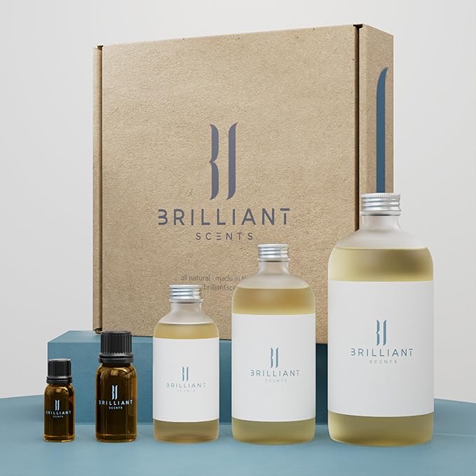 Brilliant Scents Santorini Sunset Fragrance Oil 200ml - Premium Diffuser Oil for Home, Office, Hotels - Long Lasting, Plant-Based, Meets IFRA Standards, USA-Made - Ivy, Magnolia, Oud
