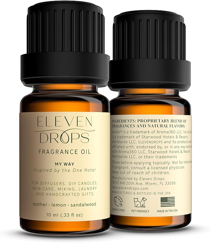 My Way Diffuser Oil - Premium Fragrance Oil Inspired By The 1 Hotel - Invigorating My Way Scent for Cold Air Diffusers, Home, Office, DIY Candles, Mixing, Long-Lasting, Pet Friendly, 10ml