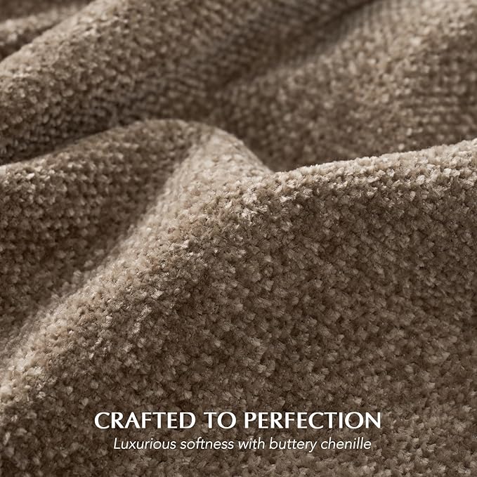EVERGRACE Soft Chenille Throw Blanket for Couch, Cozy Plush Fuzzy Decorative Chenille Knit Throw Blanket with Tassels, Lightweight Blanket and Throws for Bed Sofa Gift Home Decor, Mocha Brown 60"x80"