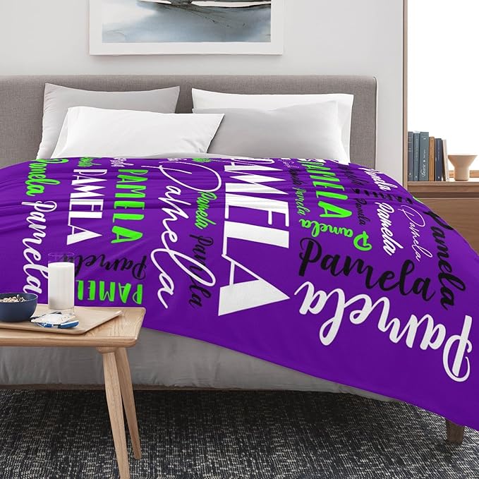 Name Blanket Personalized Blanket for Adult Kids Flannel Customize Throw Blanket Custom (Color 28, 30 x 40 Inches)