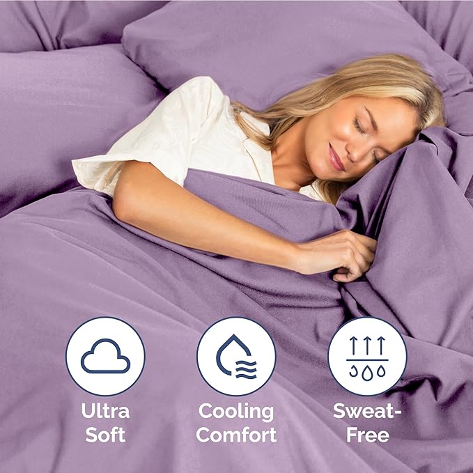 Full Size 4 Piece Sheet Set - Extra Soft, Breathable And Cooling Sheets - Hotel Luxury Durable Bed Sheets for Women & Men - Deep Pockets, Easy-Fit & Wrinkle-Free Sheets - Lilac Oeko-Tex Bed Sheet Set