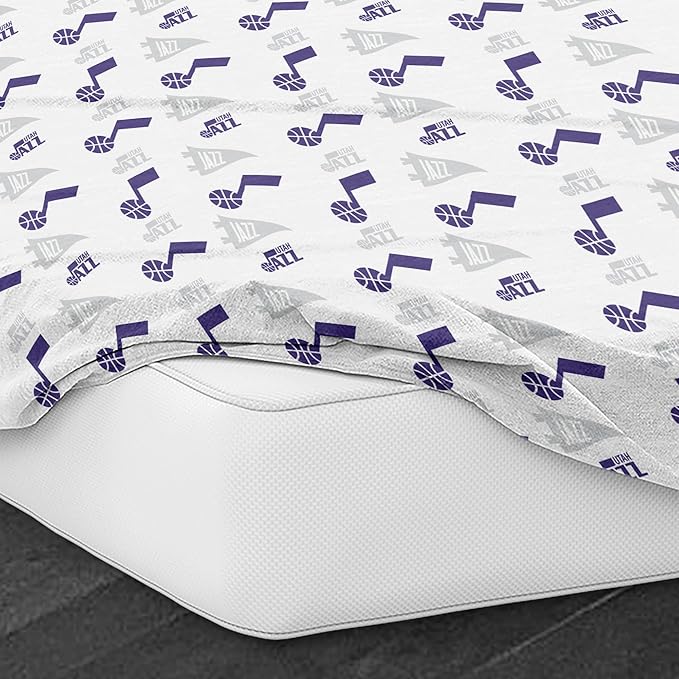 Northwest Officially Licensed Utah Jazz NBA Full Size Sheet Set – Soft Team Logo Bedding for Dorms, Bedrooms, Fan Caves & Game Day Style