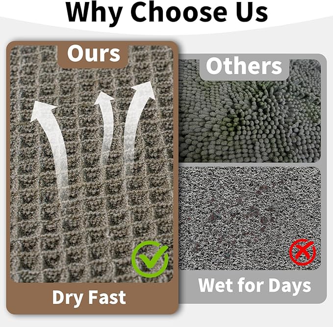 Waffle Bath Mat - Boho Bathroom Rugs Non Slip Washable, Super Absorbent & Quick Dry, Soft Bath Mat Farmhouse Bathroom Decor, 24'' x 48'', Olive Green