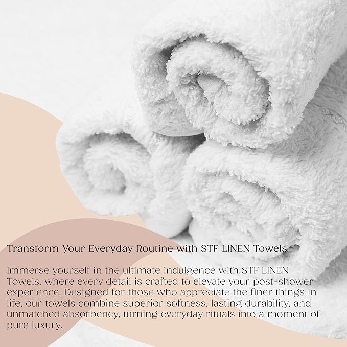 (Pack of 12 White Bath Towels Bulk 24x48 Inches - Economy Cheap Bath Towels for Commercial Uses, Gym, Salon, Spa & Hair -Lightweight Bath Towels Quick Drying -Bath Towels Sets Bulk
