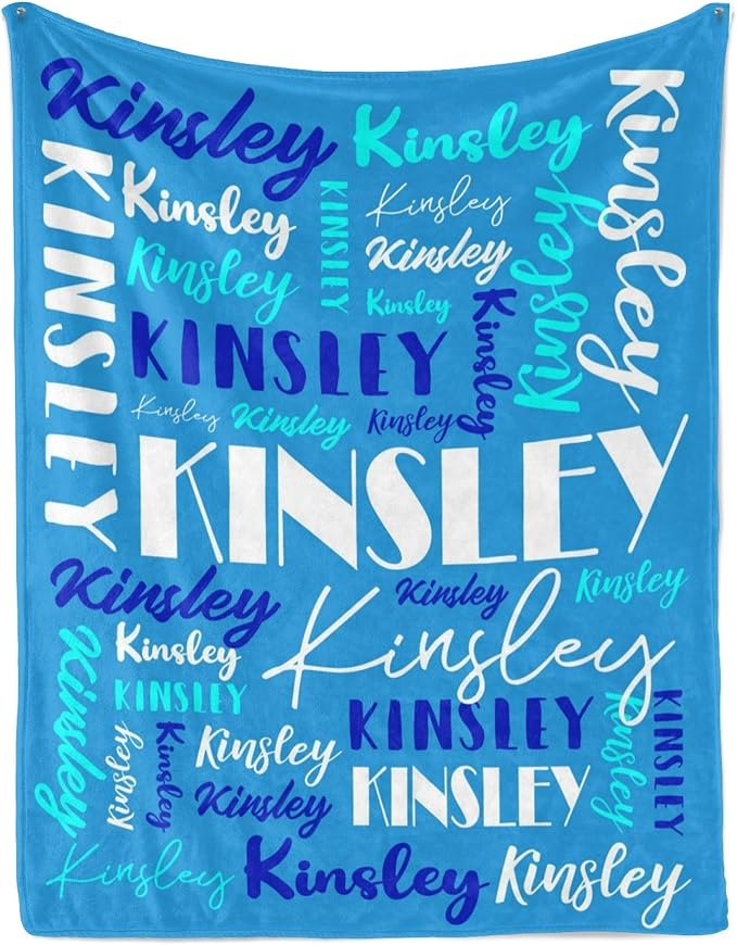 Name Blanket Personalized Blanket for Adult Kids Flannel Customize Throw Blanket Custom (Color 25, 60 x 80 Inches)