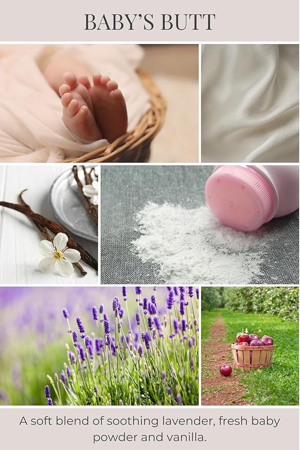 ECO CANDLE CO. Room & Linen Spray, Baby's Butt, 8 oz. - Scents Of Lavender, Baby Powder, & Vanilla - Recycled Aluminum Bottle, No Propellents, Pump Top, All Natural Ingredients