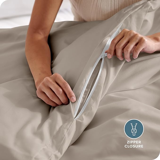 Bare Home Bedding Duvet Cover California King Size - Premium 1800 Super Soft Collection - Lightweight, Cooling - Soft Breathable Bedding Duvet Cover (Cal King, Khaki)