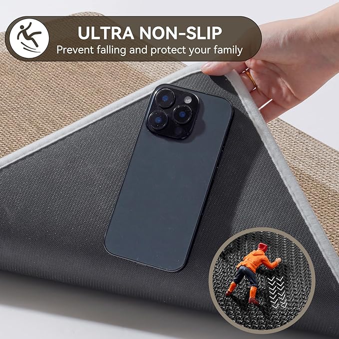 Bathroom Rugs, Ultra Thin Bath Mat Fit Under Door Super Absorbent Non Slip Quick Dry Bath Mat, Rubber Backing Shower Mat Outside Shower
