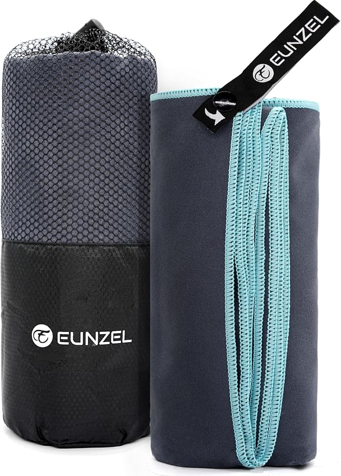 Eunzel Quick Dry Camping Towel, Microfiber Travel Towel Super Absorbent Fast Drying Towel for Camping, Beach, Gym, Backpacking, Yoga & Swimming(30" x 60", Grey)