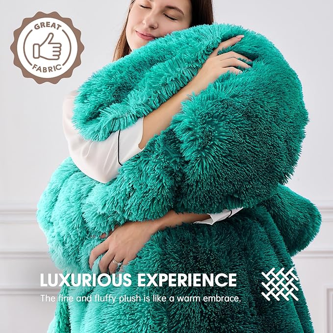 Heated Electric Blanket Twin–Faux Fur with Soft Thick Sherpa,Warm Winter Birthday Gifts for Women Grandma,10 Heat Settings,5 Time Settings with Fast Heating, 62x84, Forest Mist