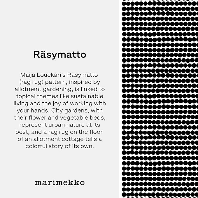 MARIMEKKO Räsymatto Terry Cotton Washcloth – Polka Dot Patterned Washcloths – 12 in x 12 in