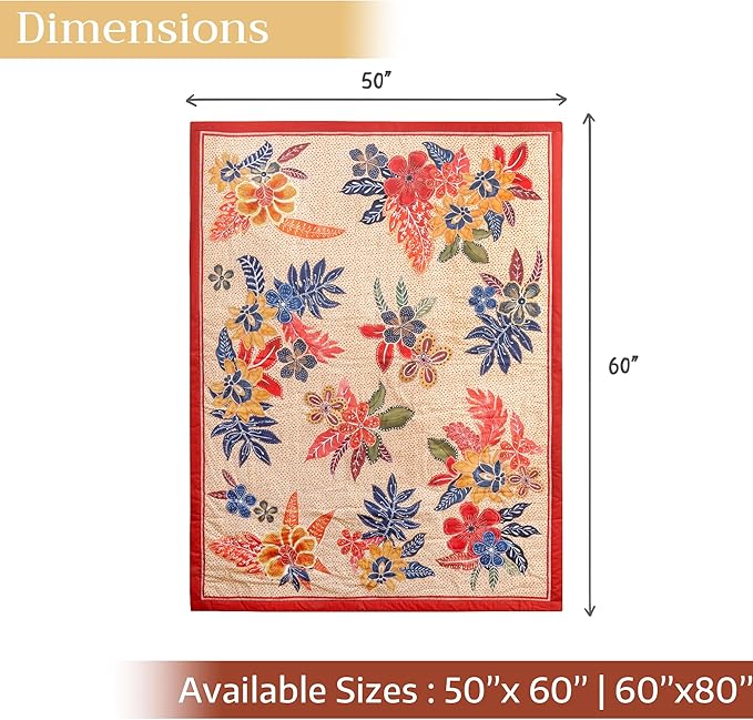 Maison d' Hermine Throw Blanket for Couch Lightweight Soft Warm Breathable Cotton Throw Blankets for Bed Girls Boys Women Men Gifts Sofa Travel Living Room Chair Bedding (50"x60", Kalahari)
