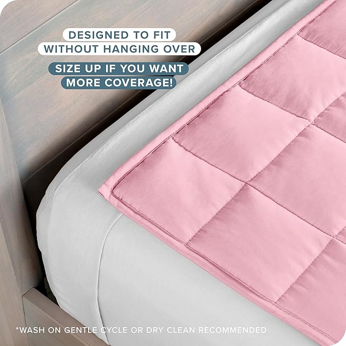 Bare Home Weighted Blanket Full or Queen Size 15lb (48" x 72") for Adults - All-Natural 100% Cotton - Premium Heavy Blanket Nontoxic Glass Beads (Light Pink, 48"x72")