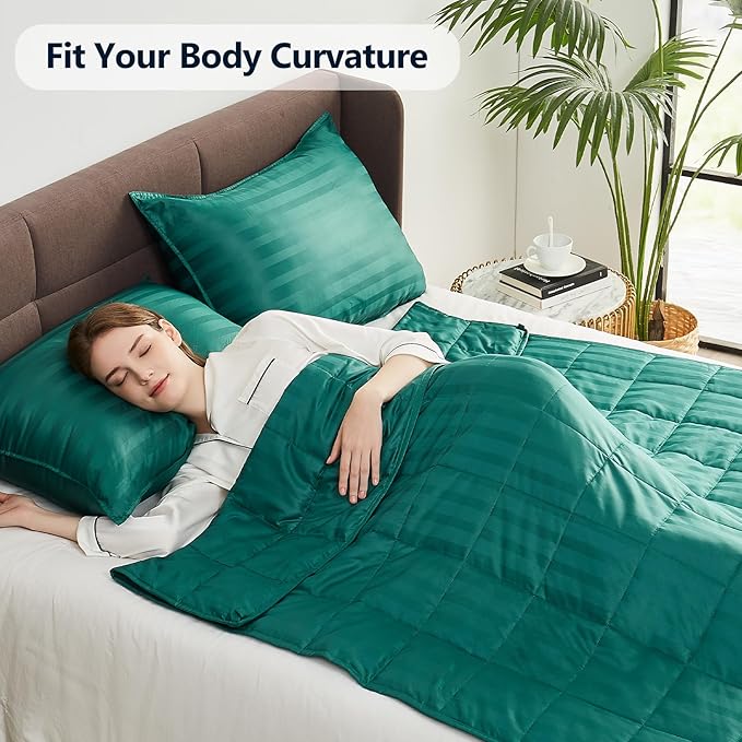 Weighted Blanket Queen/King Size (80"x87" 20lbs),Ultra Soft and Cozy Cooling Weighted Blanket for Adult,Heavy Blanket with Machine Washable Soft Blanket, Green