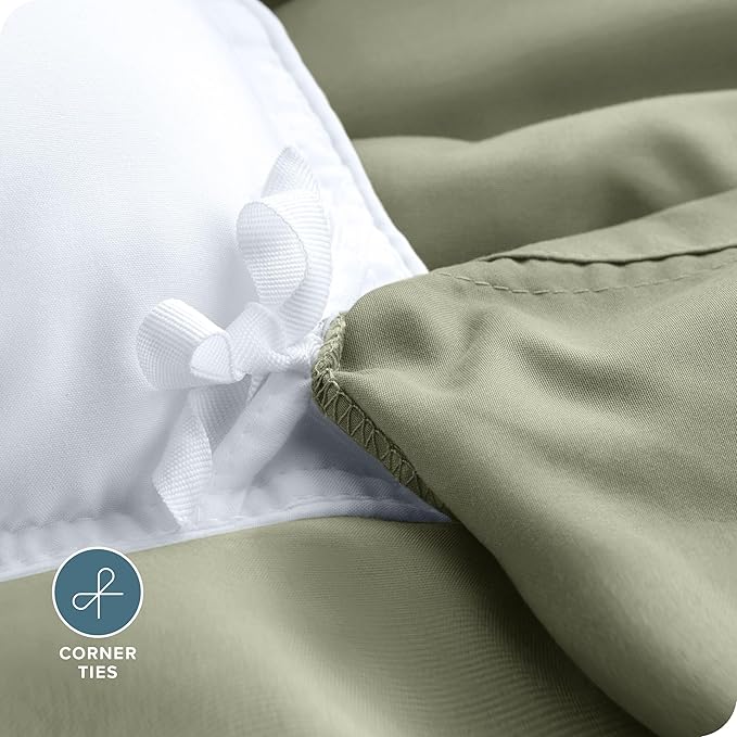 Bare Home Bedding Duvet Cover Queen Size - Premium 1800 Super Soft Collection - Lightweight, Cooling - Soft Breathable Bedding Duvet Cover (Queen, Sage)