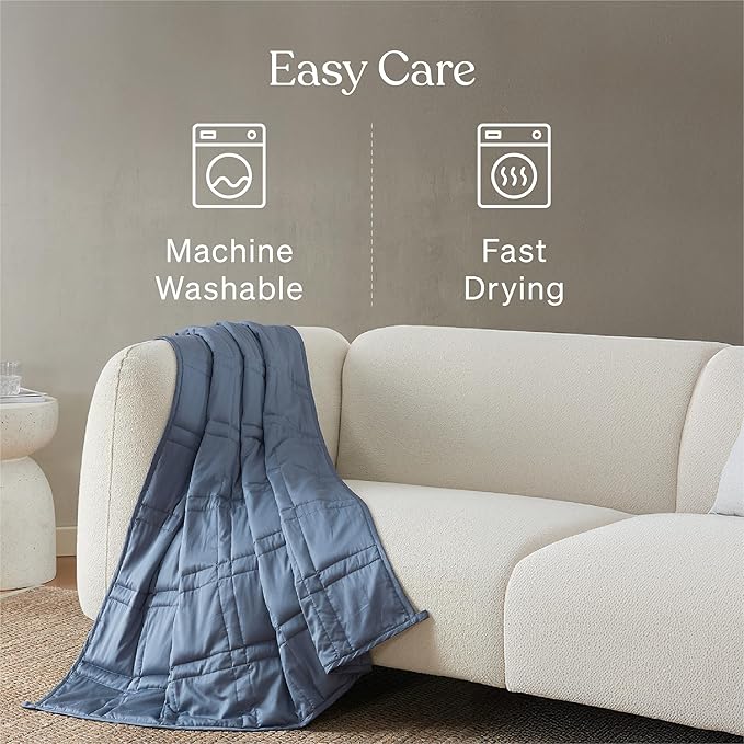 Baloo Weighted Blanket for Adults 20 lb (Dusk, 60"x80") | Cool & 100% Cotton | Machine Washable & Dryer Safe | Glass Microbead Fill