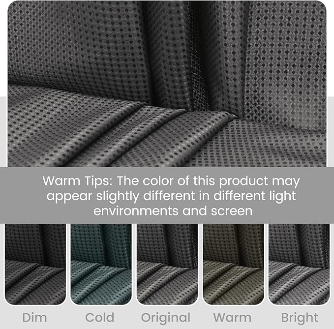 No Hook Shower Curtain with Snap in Liner Set Waffle Shower Curtain for Bathroom Hotel Style Fabric Waterproof Inner Liner，71" W x 86" H, Dark Grey