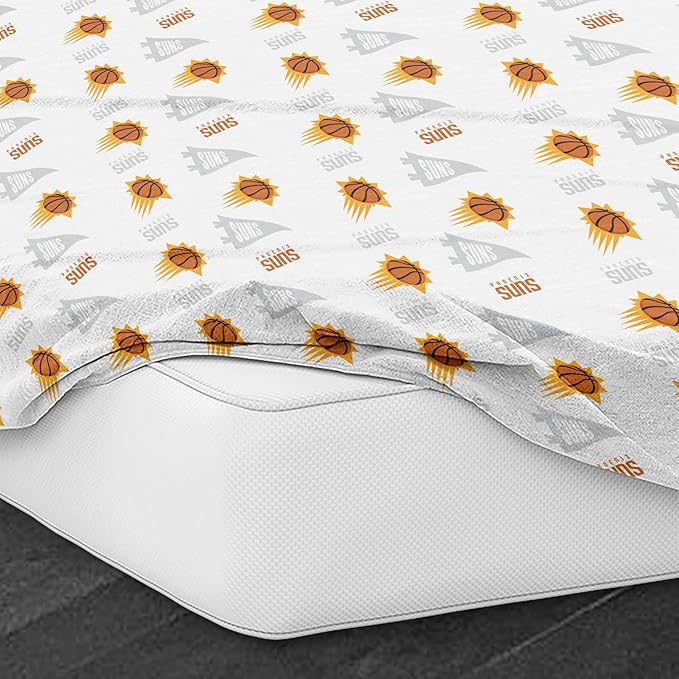 Northwest Officially Licensed Phoenix Suns NBA Full Size Sheet Set – Soft Team Logo Bedding for Dorms, Bedrooms, Fan Caves & Game Day Style