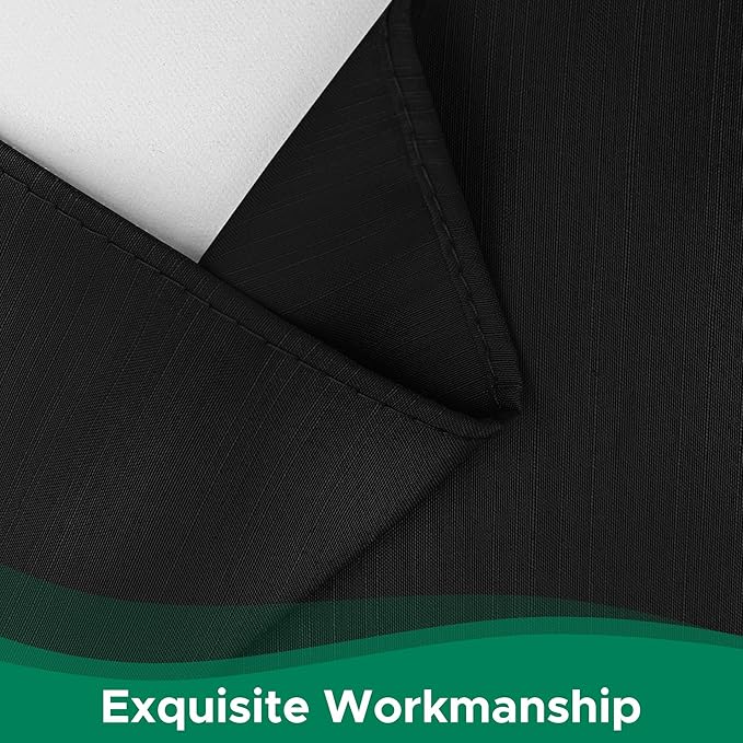 Biscaynebay Wrap Around Bed Skirts for Queen Beds 16" Drop, Black Adjustable Elastic Dust Ruffles Easy Fit Wrinkle & Fade Resistant Silky Luxurious Fabric Solid Machine Washable