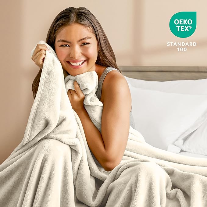 Bare Home Fleece Blanket - King Size - Ultra-Soft Lightweight for Bed, Sofa, and Couch - Luxury Microplush - Cozy Warm Blanket (King, Oyster)