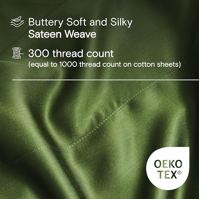 DOZ Duvet Cover Set, 100% Viscose derived from Bamboo, Organically Grown, Buttery Soft, Cooling Duvet Covers, High GSM, 1 Duvet Cover and 2 Pillowcases, 106"x90" (Forest, King/Cal King)