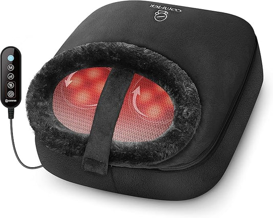 COMFIER Foot Massager with Heat, Electric Foot Warmer, Shiatsu Feet Massager Machine for Plantar Fasciitis,Neuropathy, 2-in-1 Foot & Back Massager, Foot Heater,Christmas Gifts for Women,Men