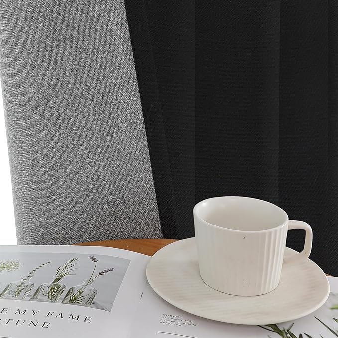 Joydeco Custom 100% Blackout Curtains 1 Panel, Grommet Thermal Insulated Curtains& Drapes, Room Darkening Drapes for Bedroom Living Room Window (Custom Size, Black)