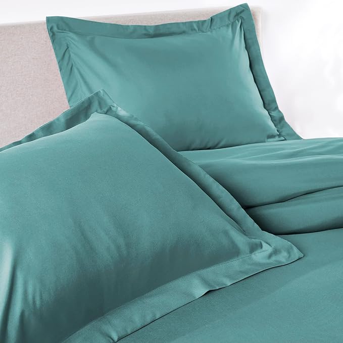 PeachSkinSheets 1500tc Level of Softness Soft Cooling Duvet Cover Set | Queen/Full Size - The Real Teal