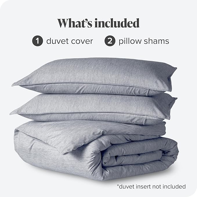 Bare Home Bedding Duvet Cover Oversized Queen Size - Premium 1800 Super Soft Collection - Lightweight, Duvet Cover - Soft Textured (Oversized Queen, Heathered Midnight Blue)