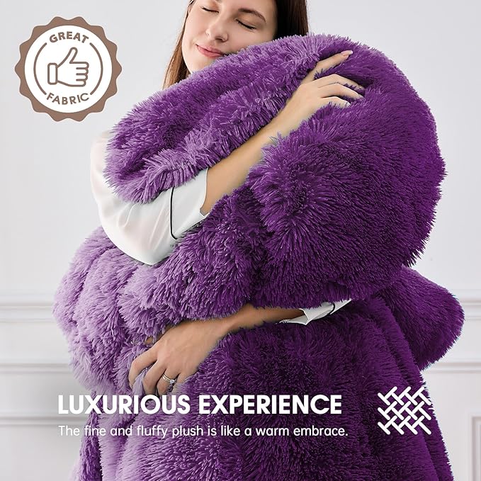 Heated Electric Blanket Throw,Warm Winter Birthday Gifts for Women Her Grandma-Faux Fur with Soft Sherpa,10 Heat Settings,5 Time Settings with Fast Heating, 50x60, Mystic Purple