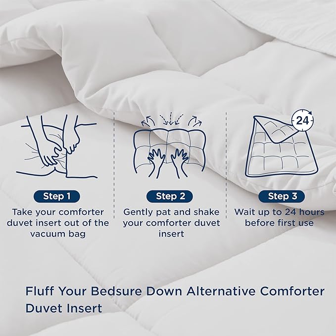 Bedsure Comforter Duvet Insert - Quilted Comforters Oversized King, All Season Duvet, GentleSoft Down Alternative Bedding, with 8 Tabs, Gifts for Women/Men, Navy Blue, Oversized King 116 x 98 Inches