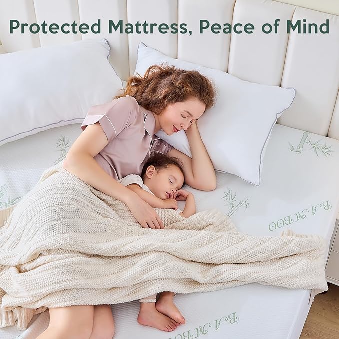 MUXHOMO Mattress Protector Full Size Bed, 100% Waterproof Mattress Cover, Cooling and Breathable Bed Pad Cover, Deep Pocket 8"-21"