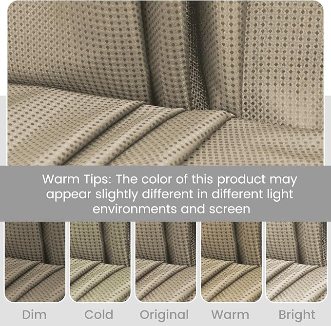 No Hook Shower Curtain with Snap in Liner Set Waffle Shower Curtain for Bathroom Hotel Style Fabric Waterproof Inner Liner，71" W x 74" H, Beige
