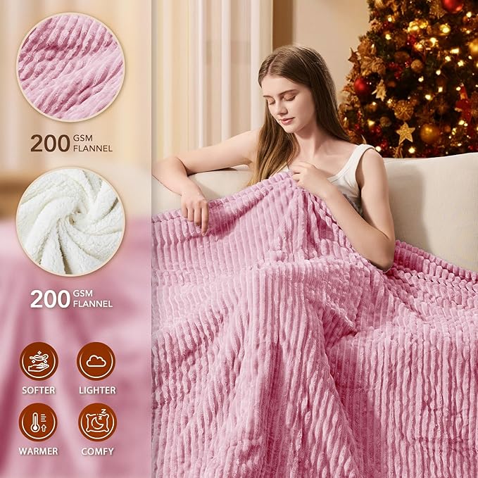 Homemate Electric Heated Blanket Full Size - 72"x84" Heating Blanket Full Size 1/2/4/6/8 Hours Auto-Off 10 Heat Level Over-Heat Protection Soft Flannel Sherpa ETL Certification